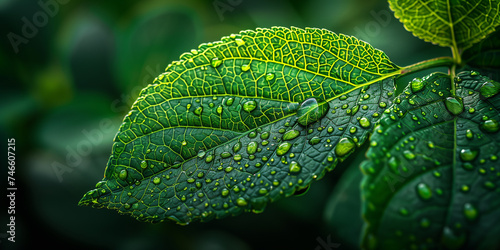 close-up of a leaf's surface of its veins and edges.