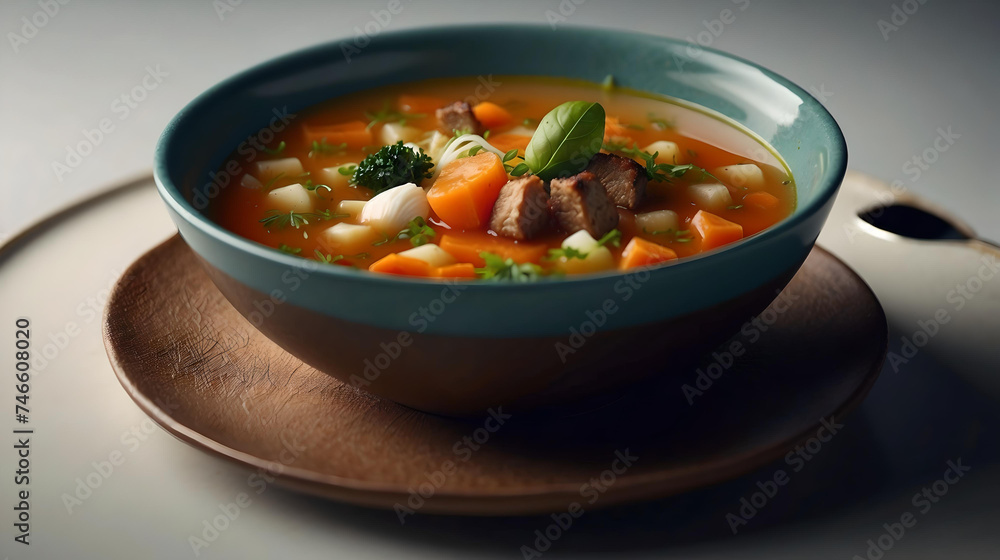 Fine dining of Hearty Vegetable Soup Fine dining of Hearty Vegetable Soup