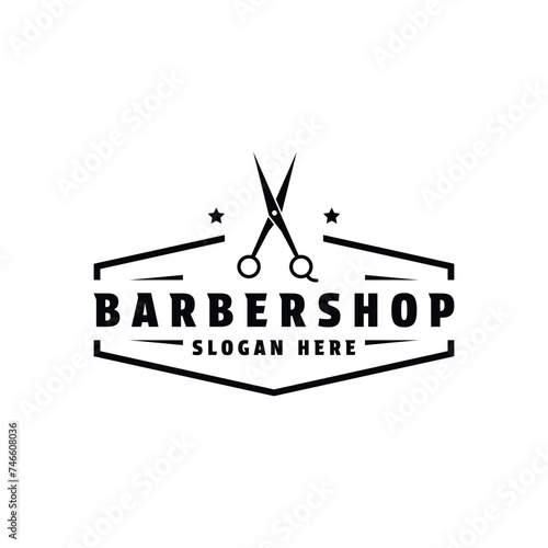 Barbershop logo design vintage retro style