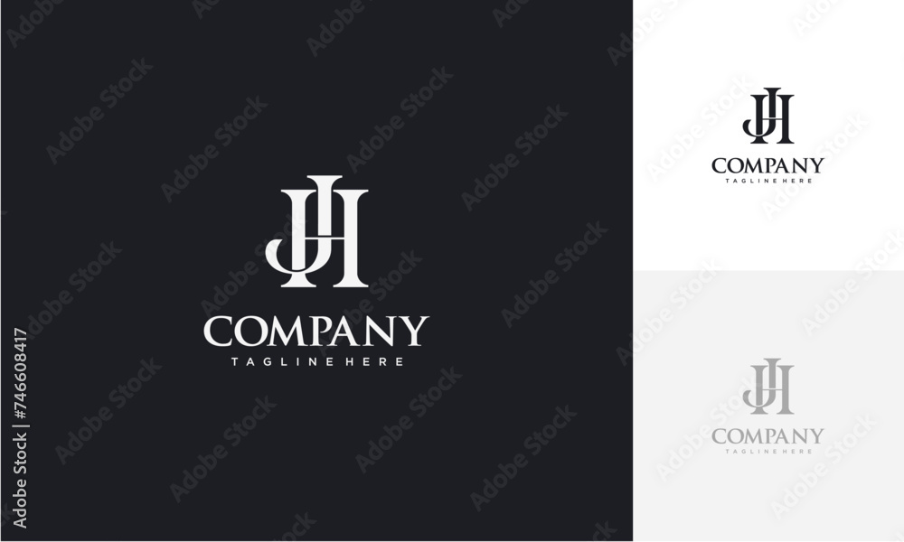 Initial letter JH or HJ logo vector design template