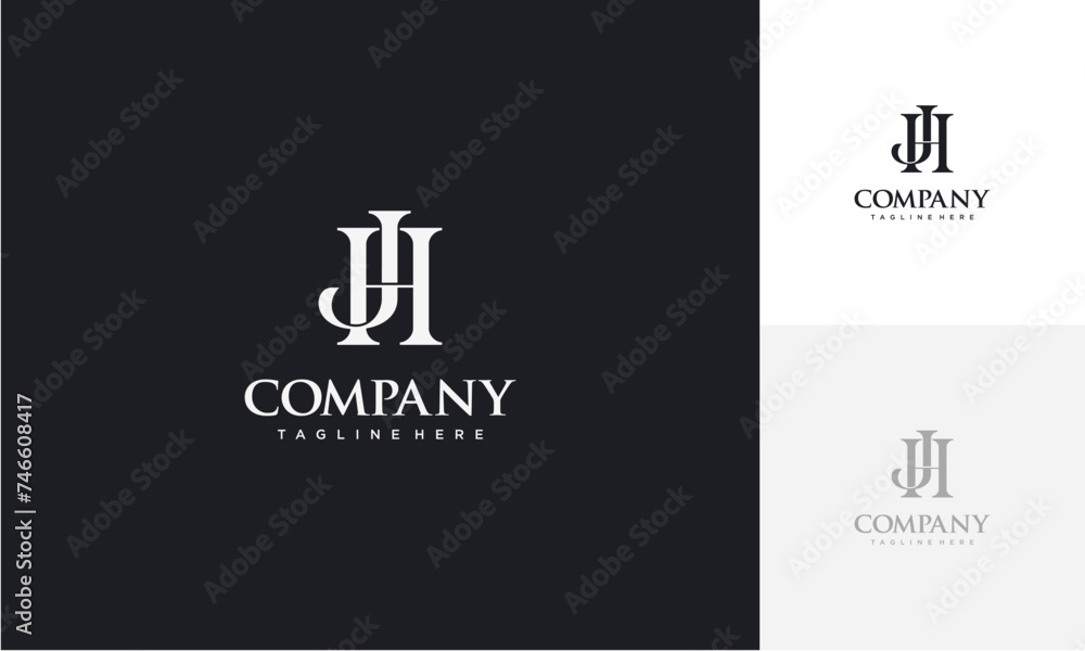 Initial letter JH or HJ logo vector design template Initial letter JH or HJ logo vector design template
