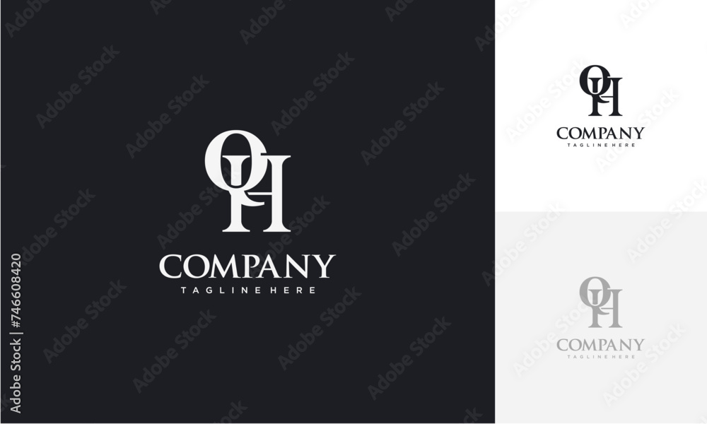 Initial letter QH or HQ logo vector design template Initial letter QH or HQ logo vector design template