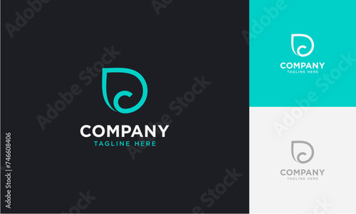 Initial Letter DC Drop Water Logo Design Template