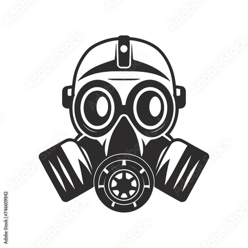 monochrome gas mask isolated Vector
