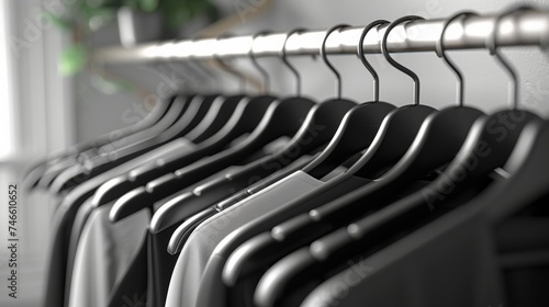 Black Clothes Hanging on a Rack