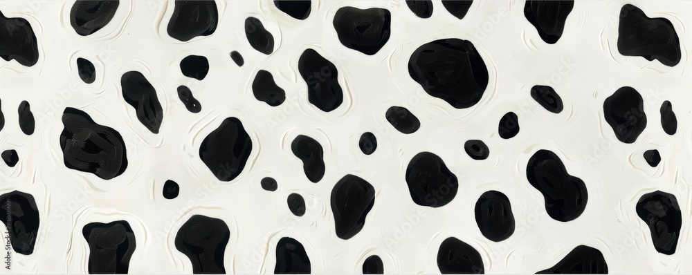Black and White Animal Dalmatian Print Pattern on Wall Black and White Animal Dalmatian Print Pattern on Wall