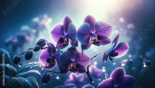 Purple Orchids on a bokeh background