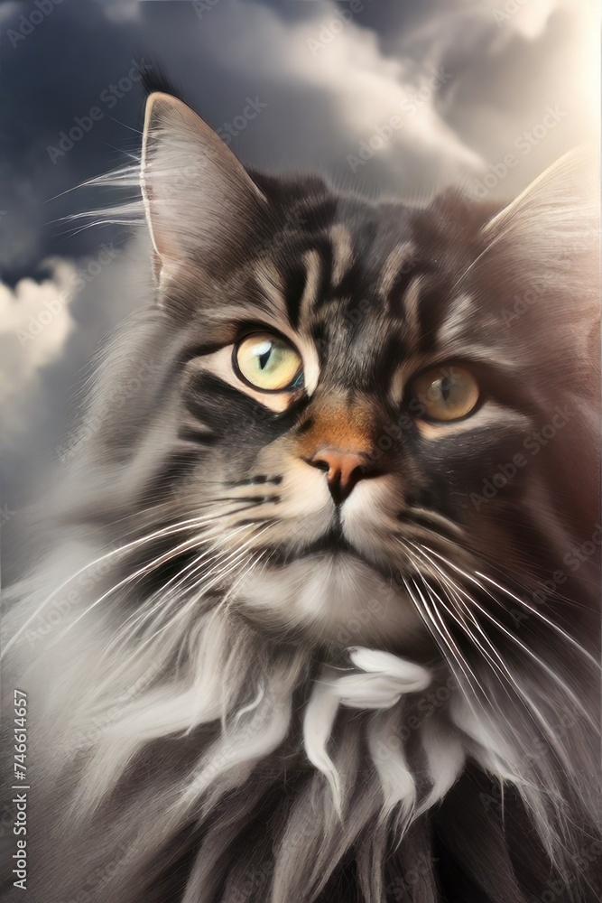 cat portrait, Gray cat, black gray cat cat portrait, Gray cat, black gray cat
