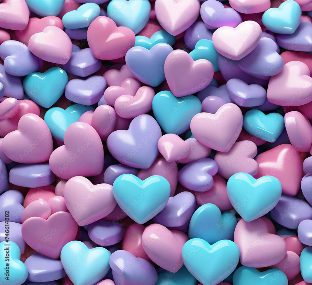 Colorful pink-blue-purple hearts background. Colorful pink-blue-purple hearts background.