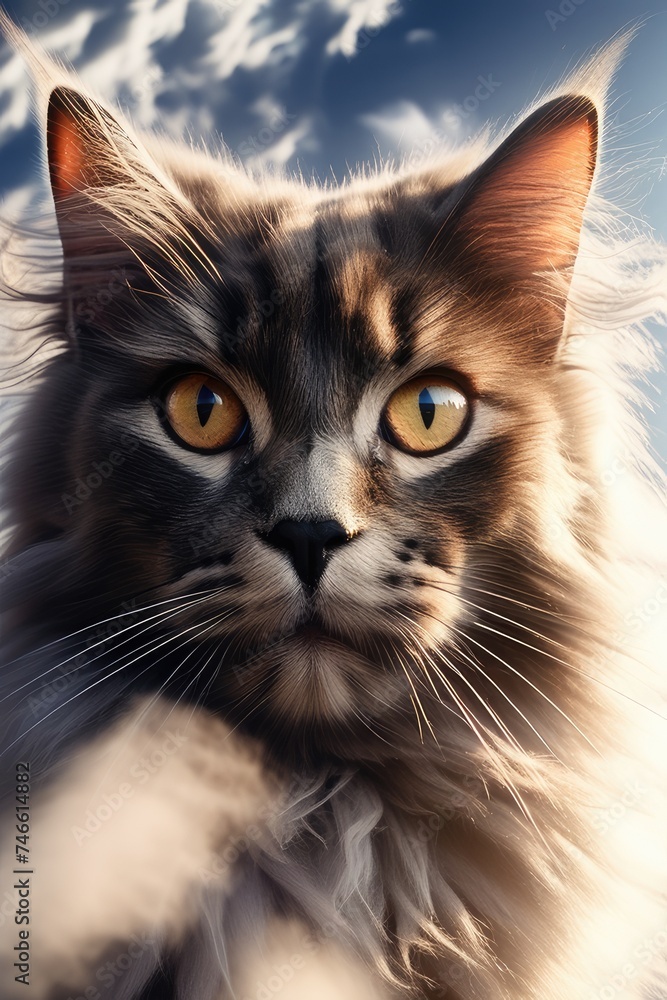cat portrait, Gray cat, black gray cat cat portrait, Gray cat, black gray cat