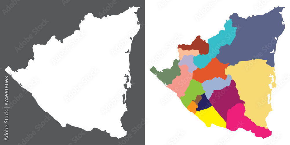 Obraz premium Nicaragua map. Map of Nicaragua in set