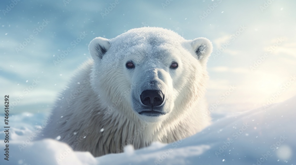 Fototapeta premium Close-up of a polar bear in the wild