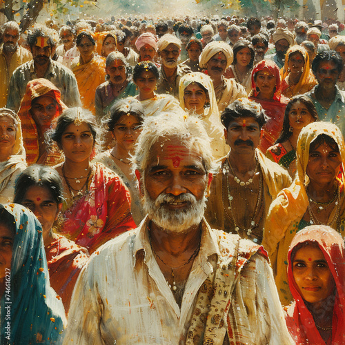 Hindu devotees celebrate Holi festival in Varanasi, India.