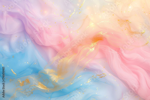 Pastel colours and golden pain texture, abstract background
