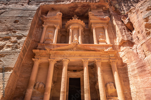 View of the famous treasury in Petra, Jordan