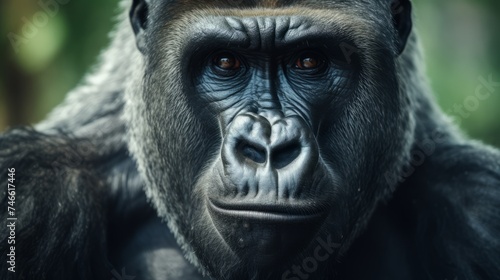 Close-up of a gorilla in the wild