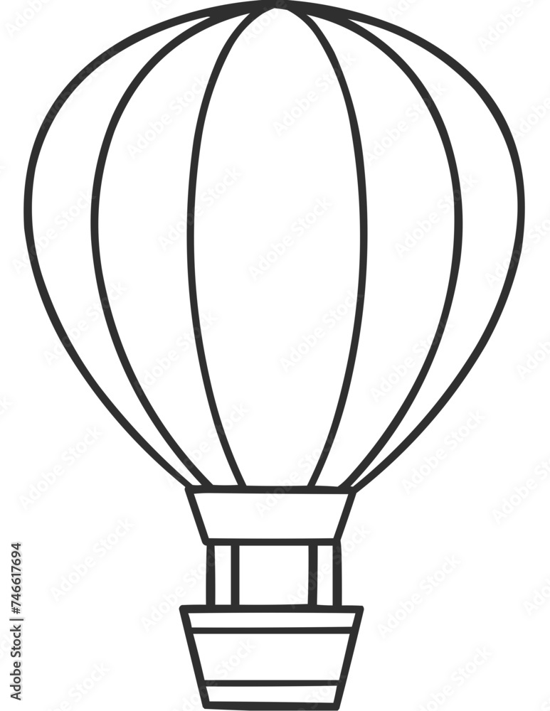 Hot Air Balloon Line Art, SVG Vector Line Art, Single Icon
Hot Air Balloon Line Art, SVG Vector Line Art, Single Icon