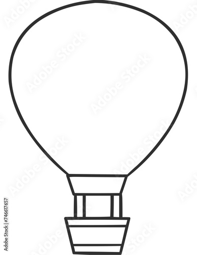Hot Air Balloon Line Art, SVG Vector Line Art, Single Icon
