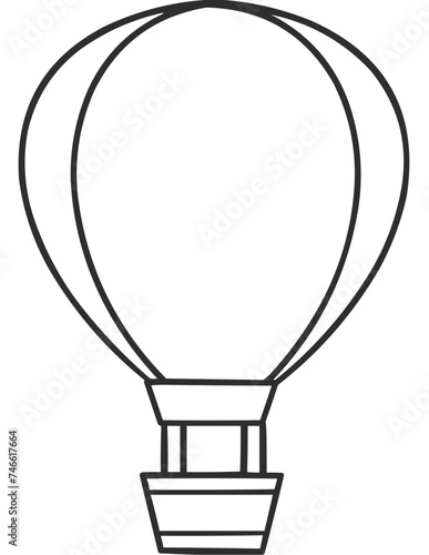 Hot Air Balloon Line Art, SVG Vector Line Art, Single Icon
