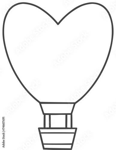 Hot Air Balloon Line Art, SVG Vector Line Art, Single Icon

