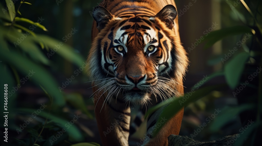 Close-up of a tiger in the wild Close-up of a tiger in the wild