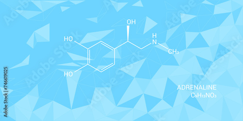 Adrenaline formula on a light blue polygonal background