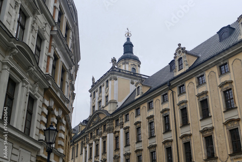 Historical buildings in central Wroclaw  Poland