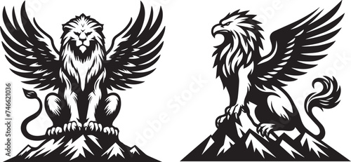 griffin, half lion, half eagle laser cutting engraving photo