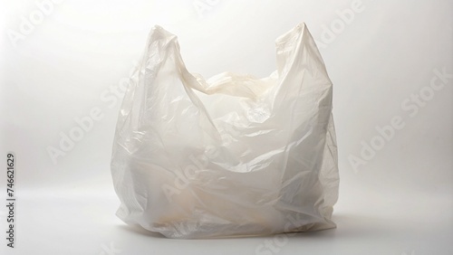 Plastic Bag with Copy Space on White Background - Versatile Packaging Solution for Various Needs