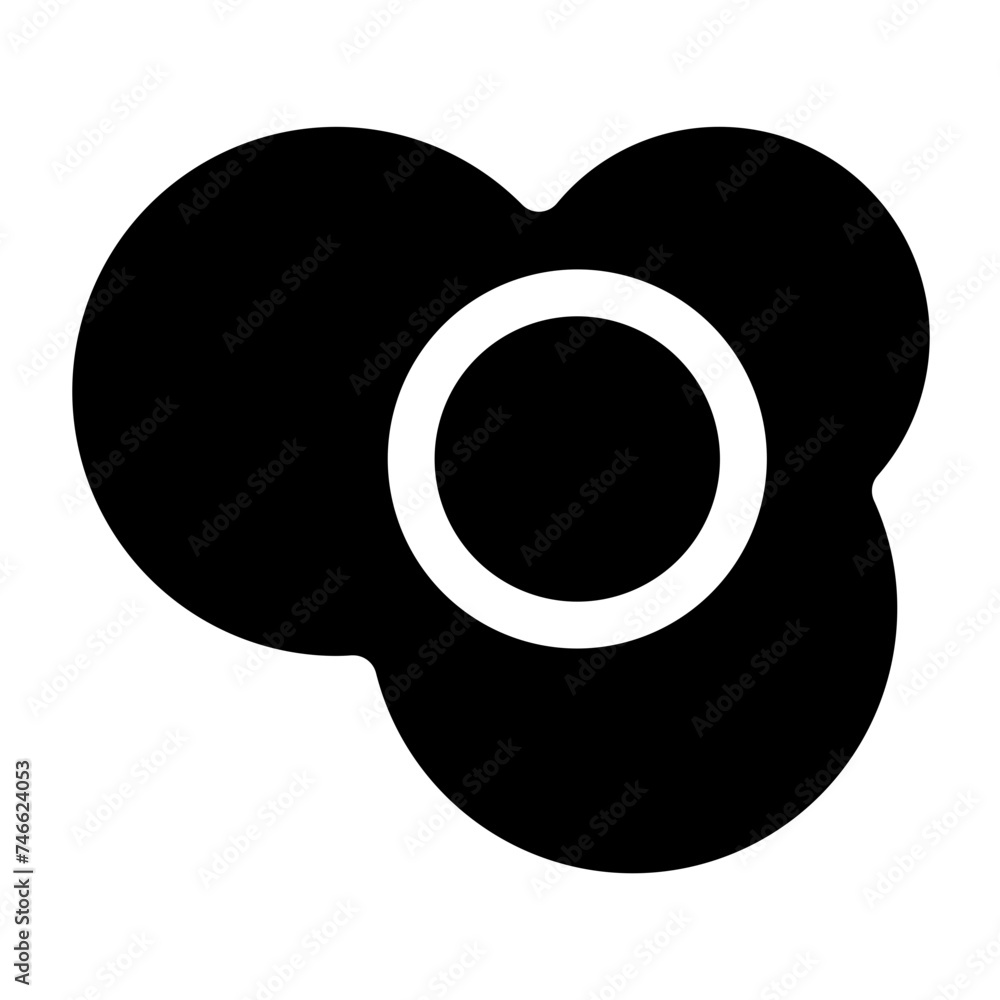Fried egg black icon on white background Fried egg black icon on white background