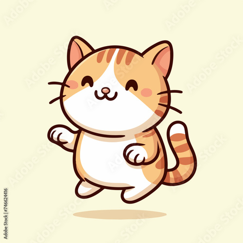 vector style smile cat cute mascot