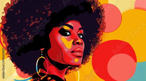 Portrait of an African or African American woman in retro style