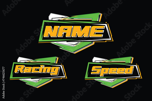 Race sport car stripe stickers, checker decals Vector