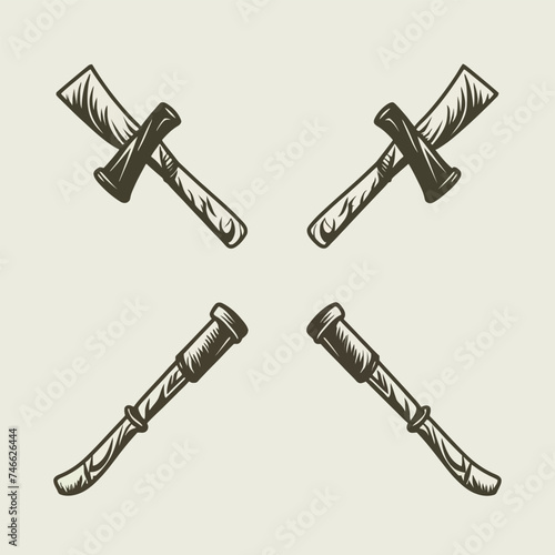 Monochrome rossed lumberjack Vector