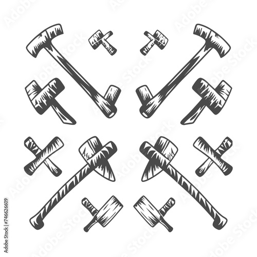 Monochrome rossed lumberjack Vector