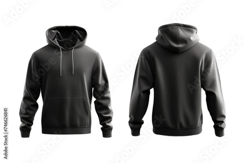 Sleek Unisex Hoodie Mockup in Front and Back Views on isolated transparent background, PNG