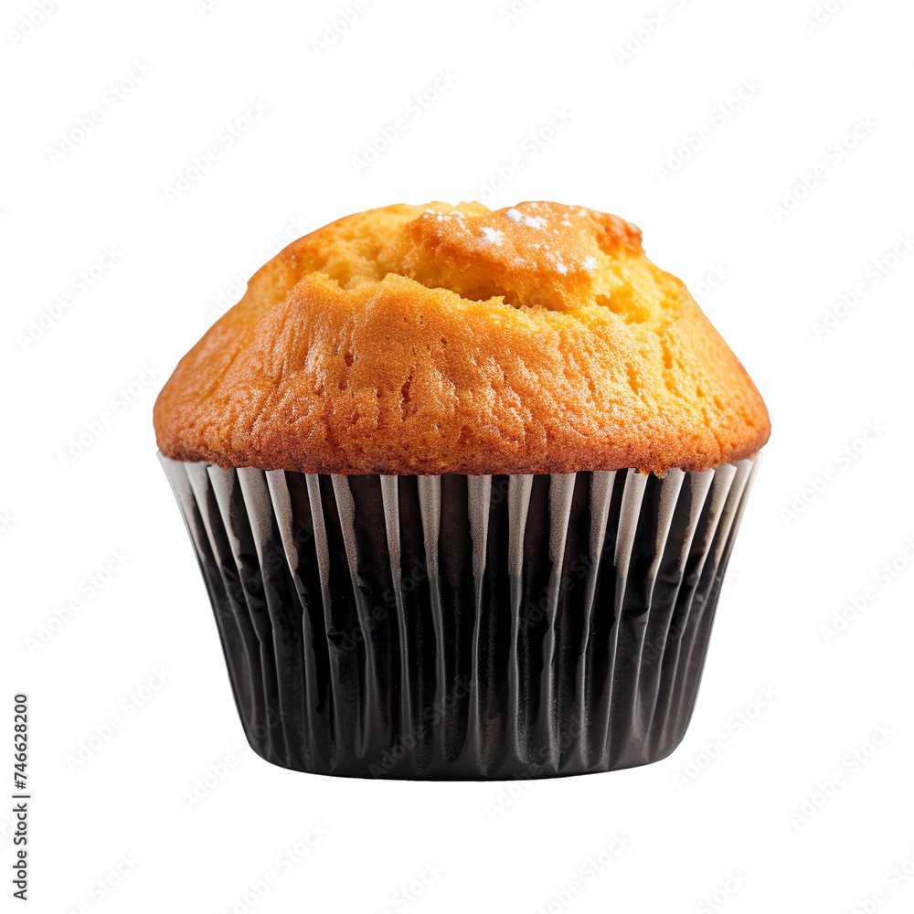 front view of single vanilla bean muffin isolated on a white transparent background front view of single vanilla bean muffin isolated on a white transparent background