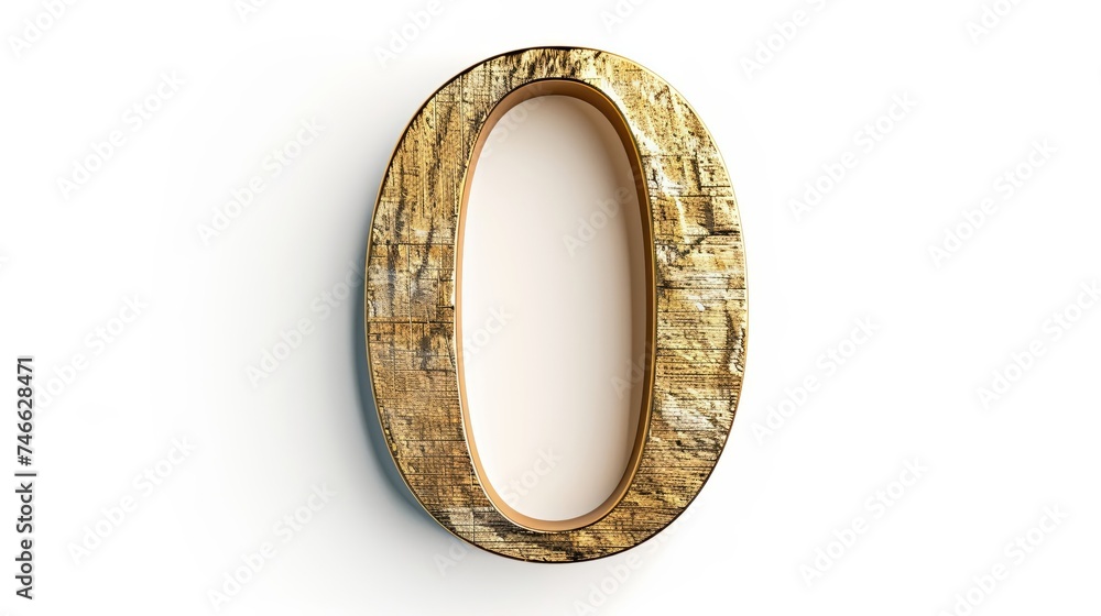 zero gold number on white background zero gold number on white background