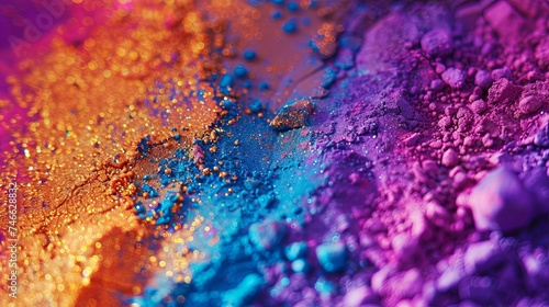 holi multicolored powders photo