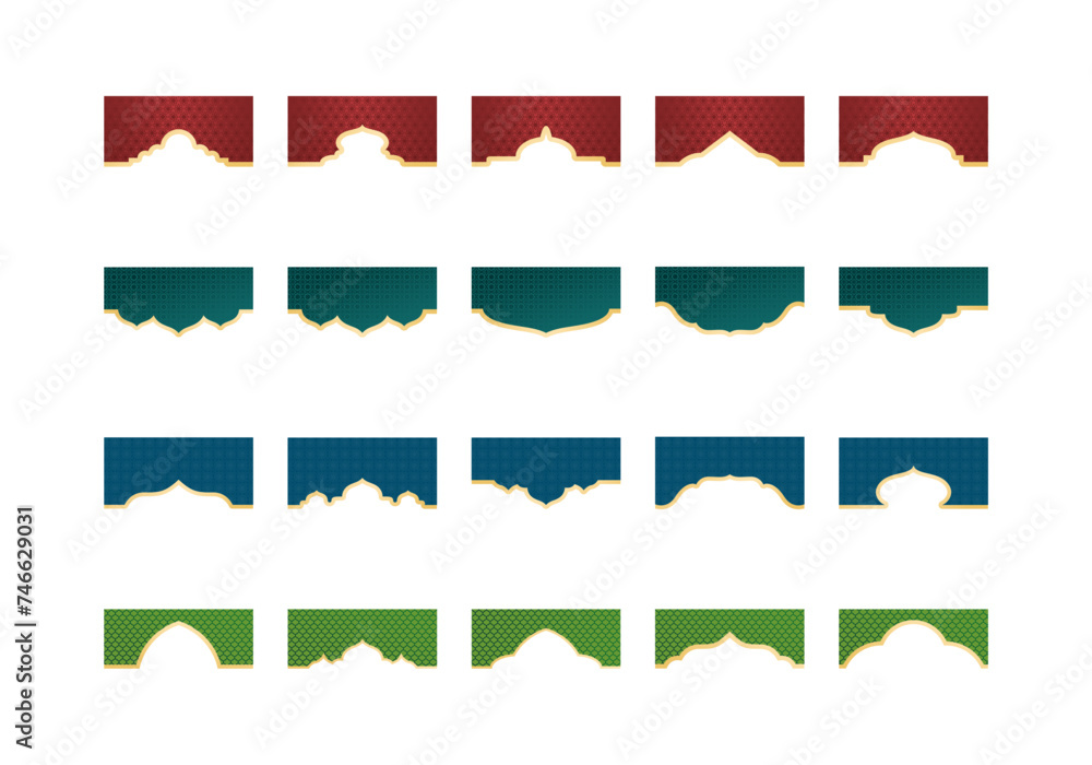 Islamic Header Decoration Element Set Islamic Header Decoration Element Set