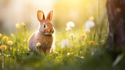 cute animal pet rabbit or bunny smiling and laughing isolated with copy space for easter background, rabbit, animal, pet, cute, fur, ear, mammal, background, celebration, generate by AI.