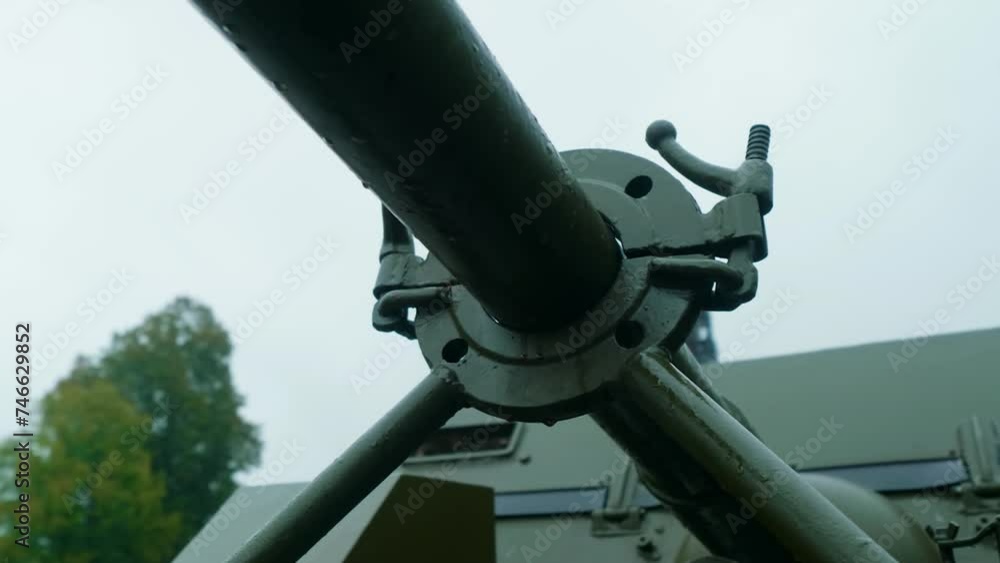 The exterior of an ASU-57, a light, airborne self-propelled gun from the mid-20th century, known for its compact design and mobility. The exterior of an ASU-57, a light, airborne self-propelled gun from the mid-20th century, known for its compact design and mobility.