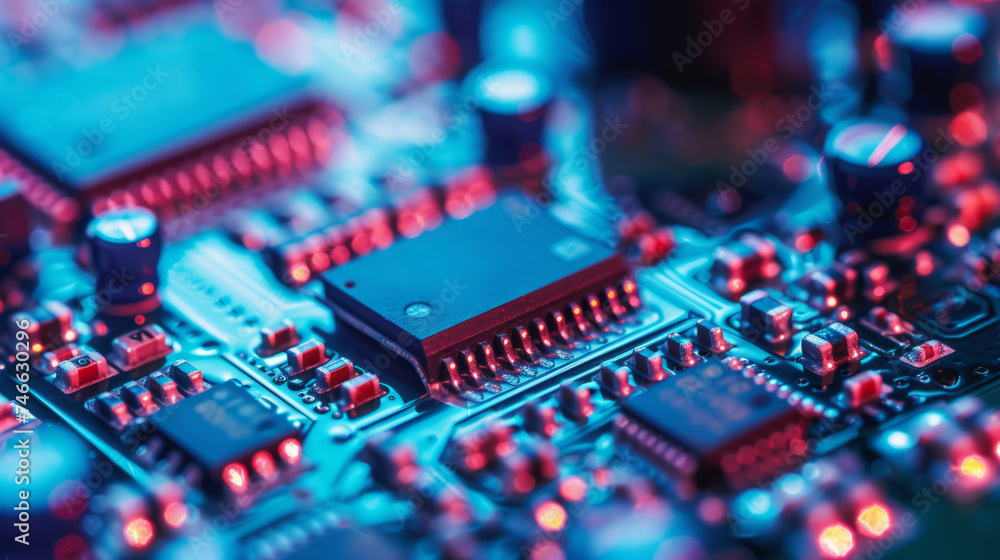 Manufacturing of microchips and semiconductors in a plant or factory Manufacturing of microchips and semiconductors in a plant or factory