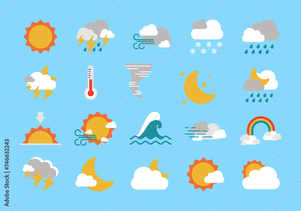Weather Icon App Element Set Weather Icon App Element Set