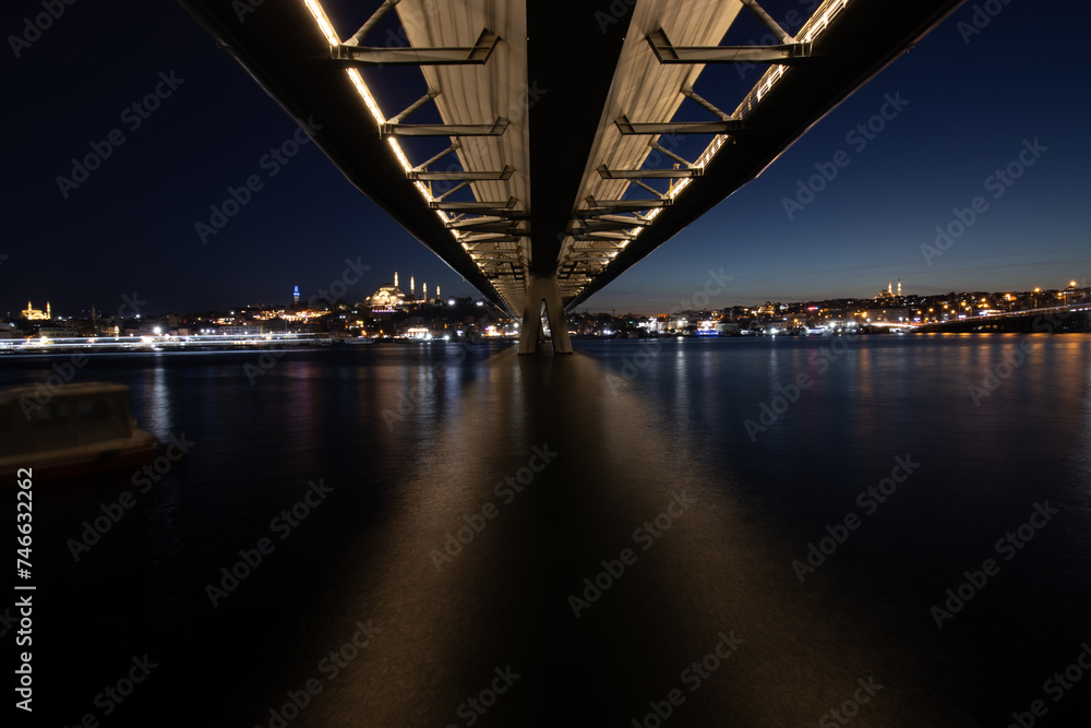 Under Haliç subway bridge istanbul Constantinople Under Haliç subway bridge istanbul Constantinople