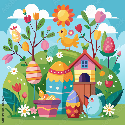 Easter Monday vector illustrator design