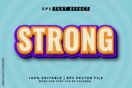 strong editable text effect vector