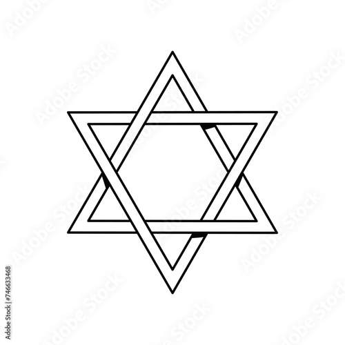 Vector Star David Jewish Symbol Cartoon Illustration Isolated