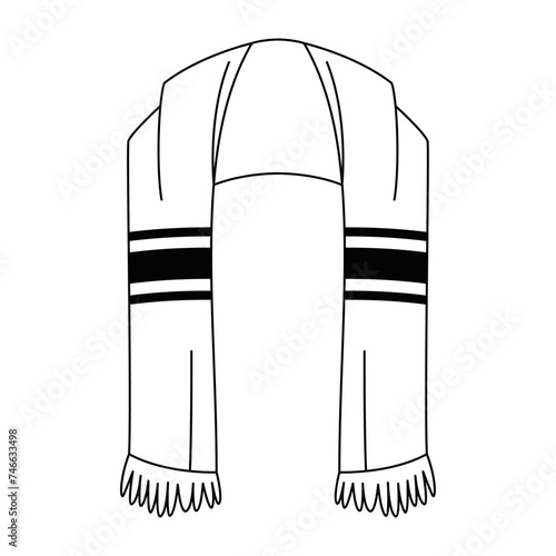 Vector Jewish Tallit Cartoon Illustration Isolated