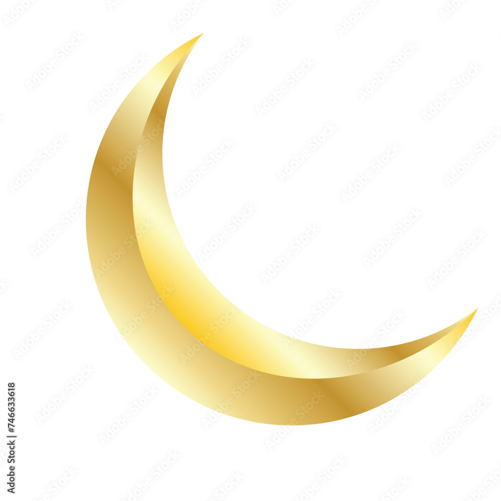 golden moon. vector symbol on transparent background. golden moon. vector symbol on transparent background.